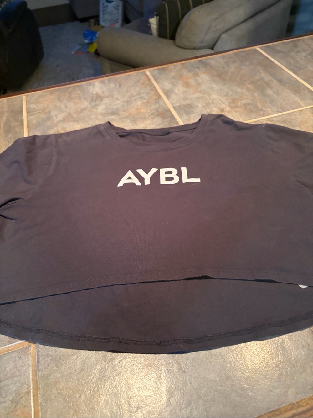 AYBL Black 
 Cropped Logo Tee